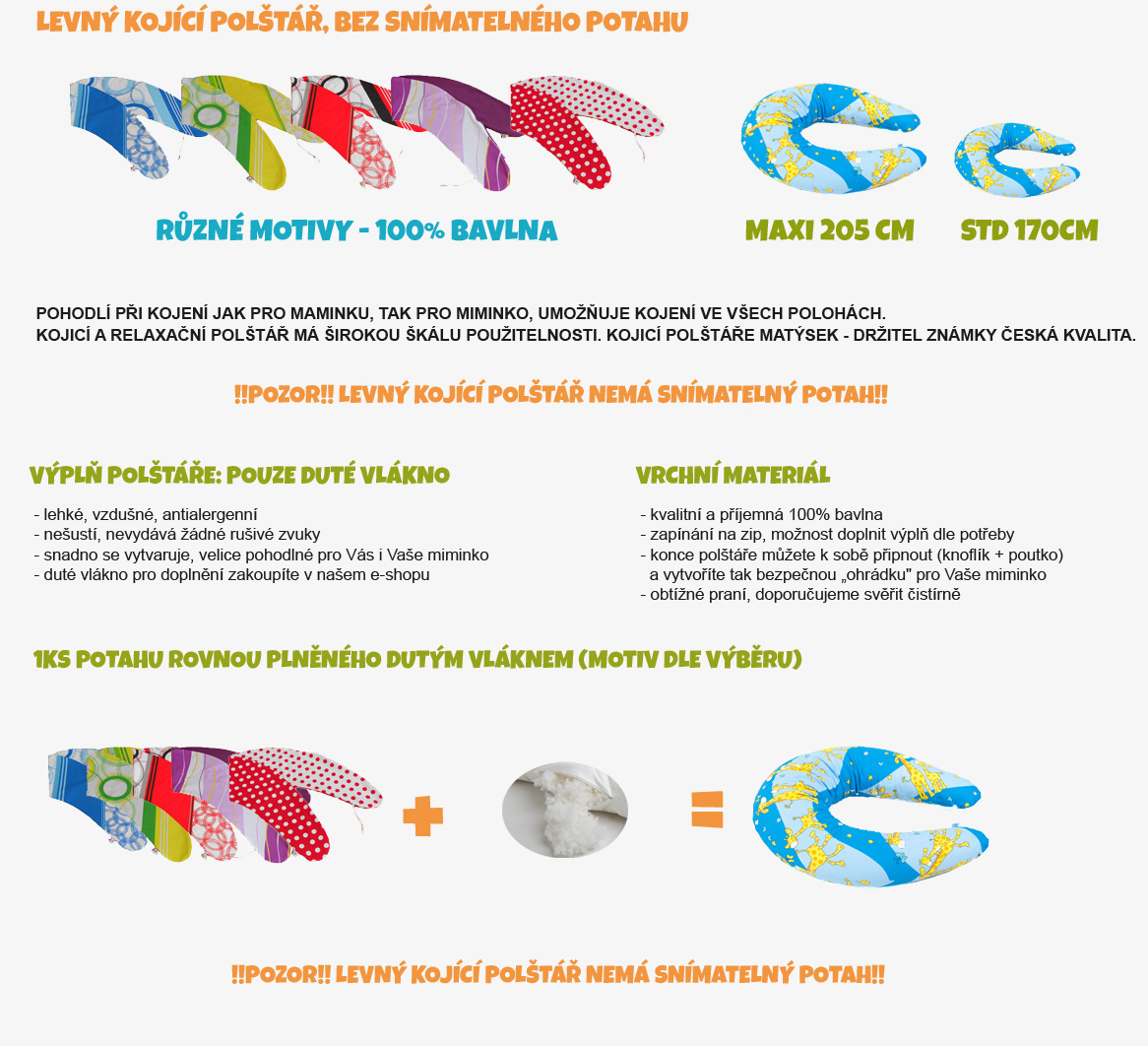 Lacný dojčiaci vankúš Standard HNĚDÝ jednobarevný 100% bavlna